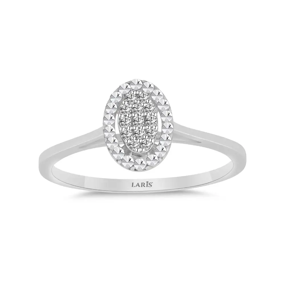 0.07 Karat Pırlanta Oval Coronet Yüzük