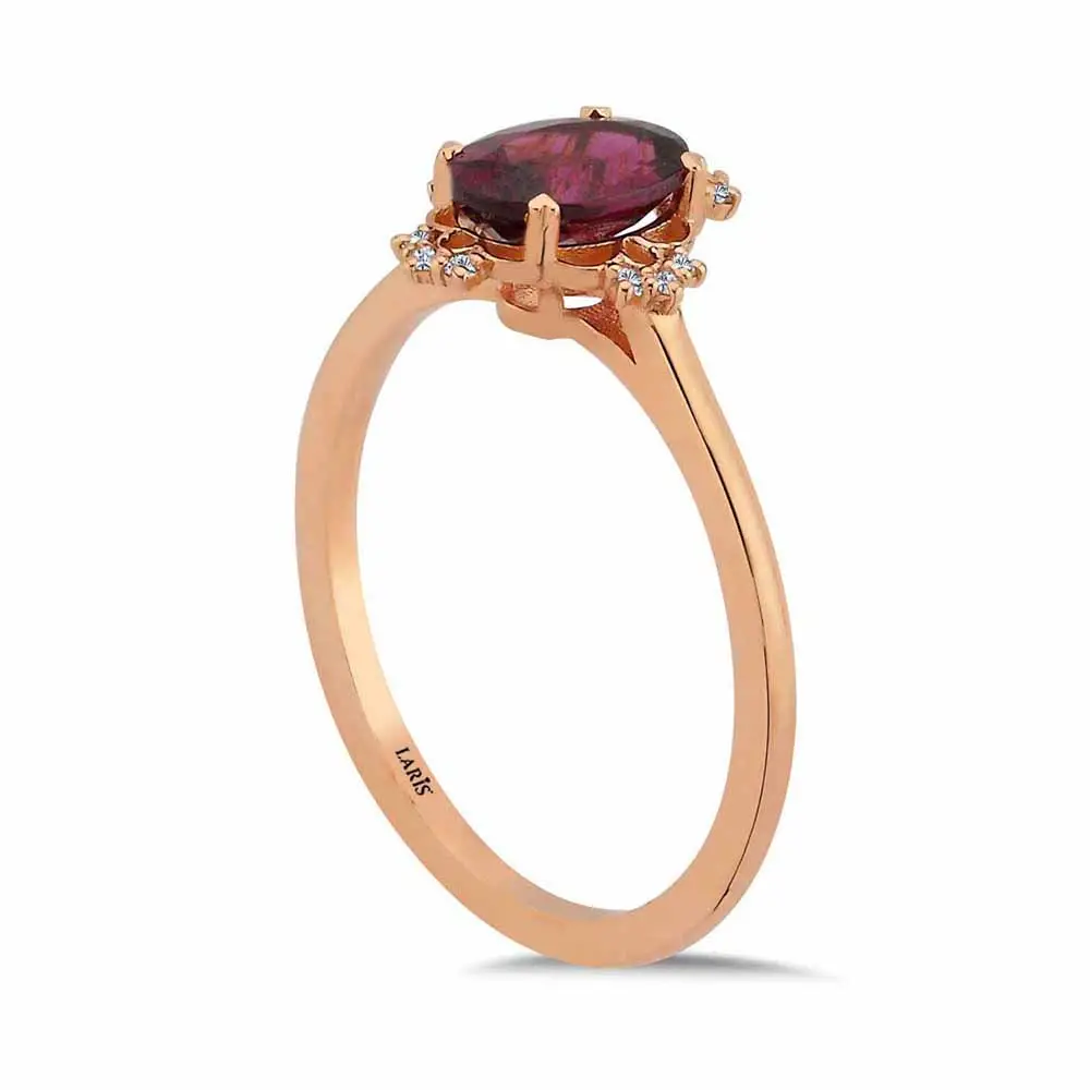 1,08 Karat Pırlantalı Vintage Rhodolite Yüzük