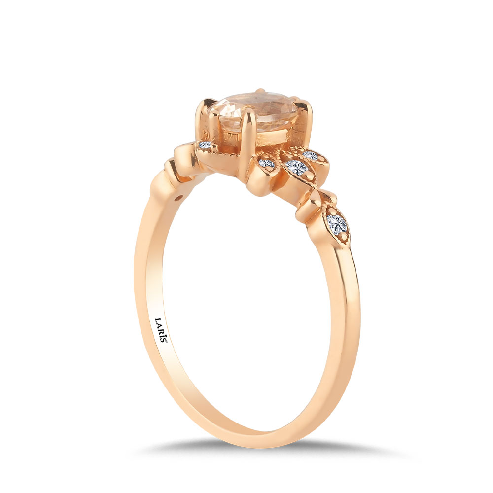 Vintage Yüzükler 0,78 Karat Pırlanta Ve Morganite Yüzük