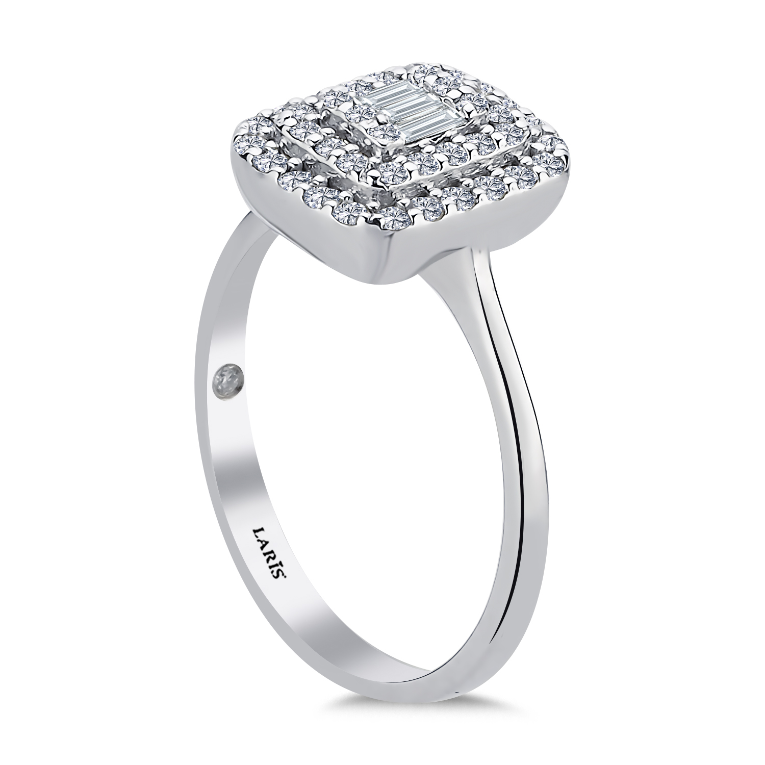 0,45 Karat Pırlanta Çift Sıra Baget Yüzük