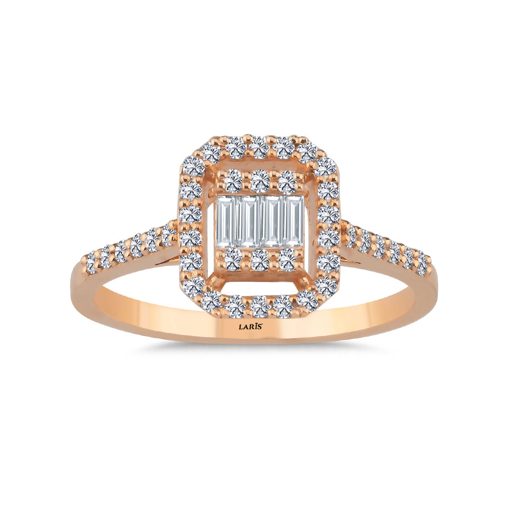 0,35 Karat Pırlanta Flora Baget Yüzük