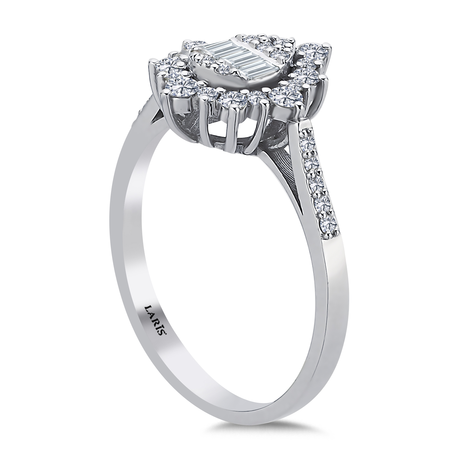 0,55 Karat Pırlanta Damla Baget Yüzük