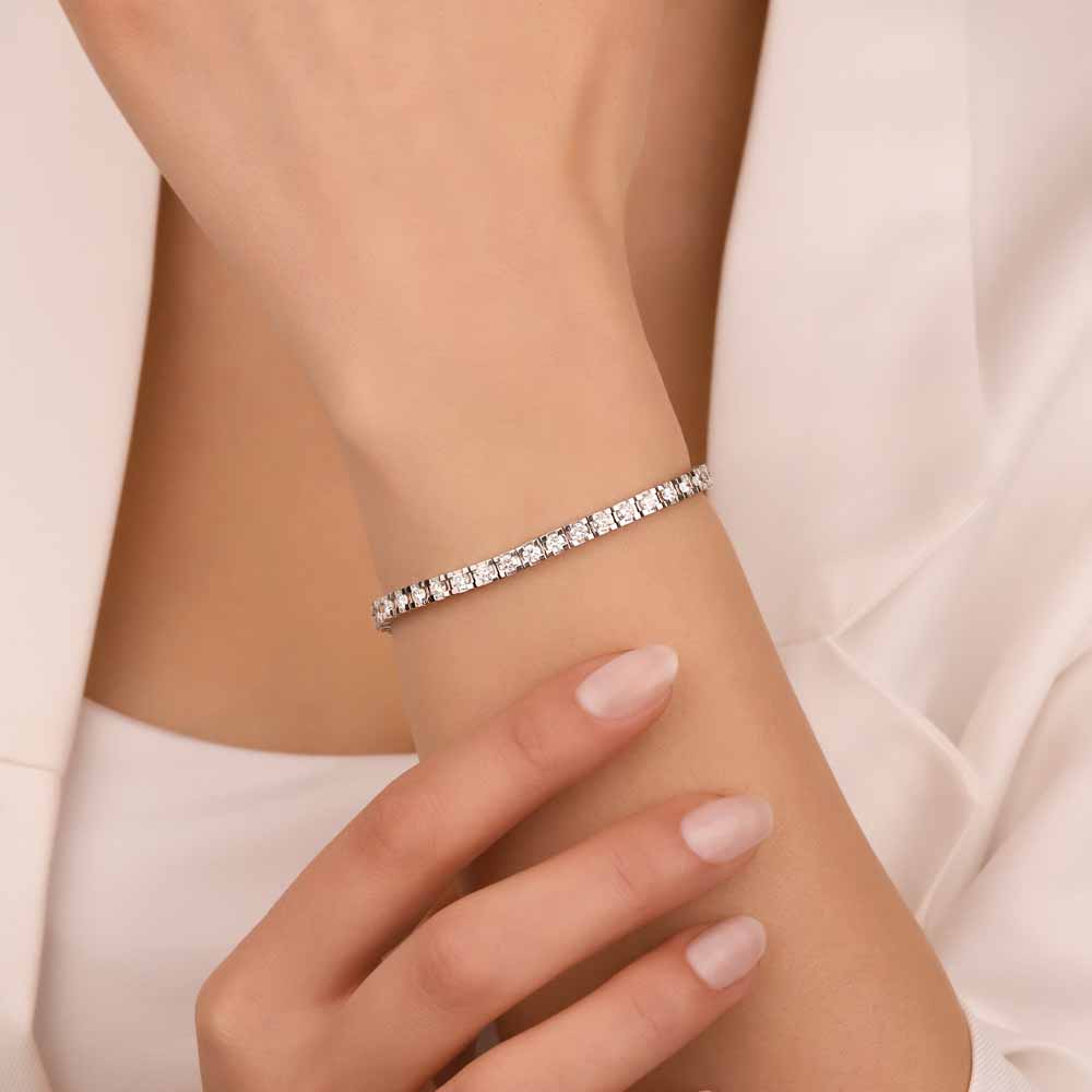 Su Yolu Bileklikler 5,82 Karat Pırlanta Su Yolu Bileklik