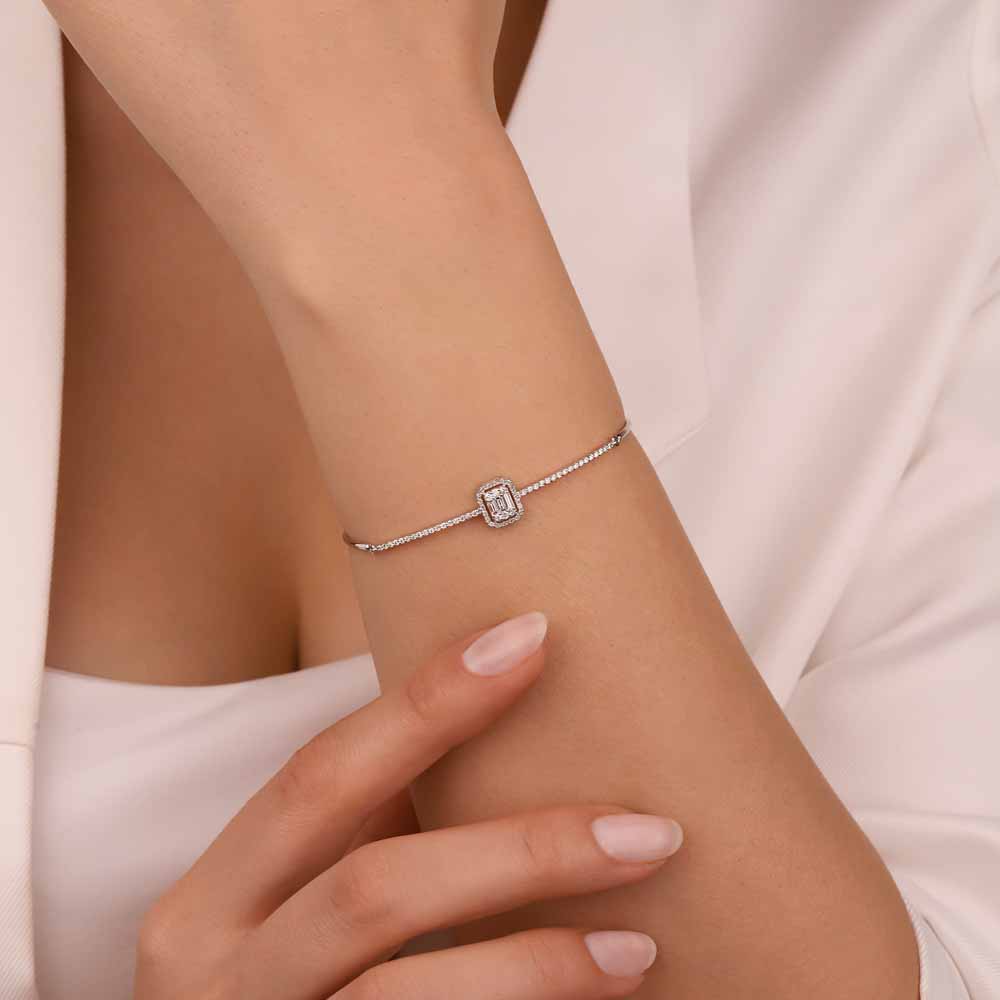 0,40 Karat Pırlanta Baget Kelepçe Bileklik