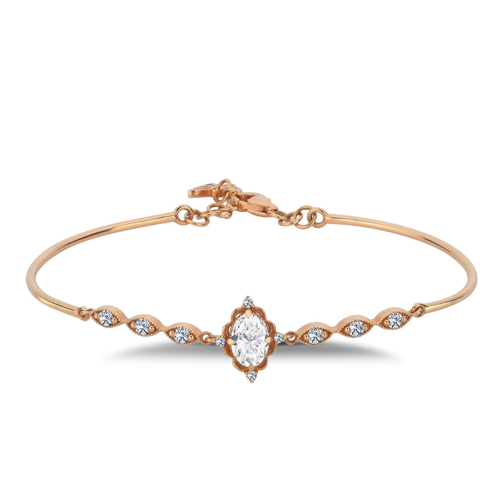 1,10 Karat Pırlanta Ve Beyaz Topaz Bileklik