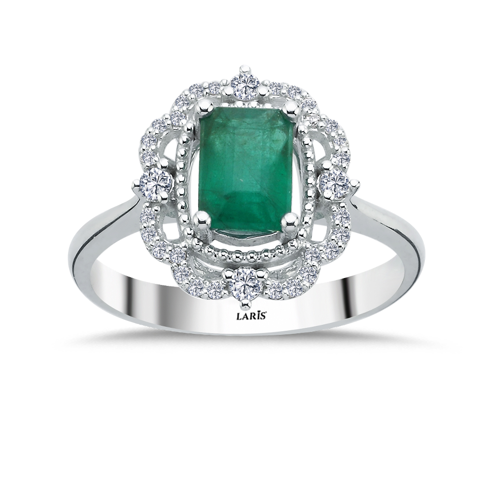 1,11 Karat Pırlanta Jasmine Zümrüt Yüzük