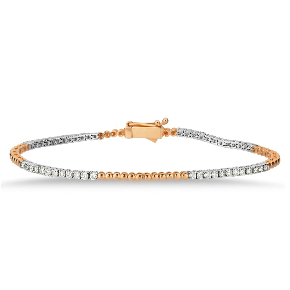 1.15 Karat Pırlanta Çift Renk Suyolu Bileklik