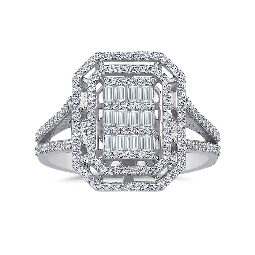 0,75 Karat Pırlanta Baget Yüzük