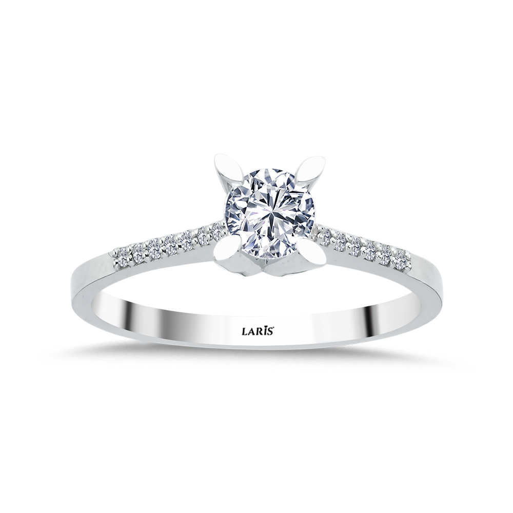 Tektaş Yüzükler 0,47 Karat Kolları Taşlı Celina Pırlanta Yüzük