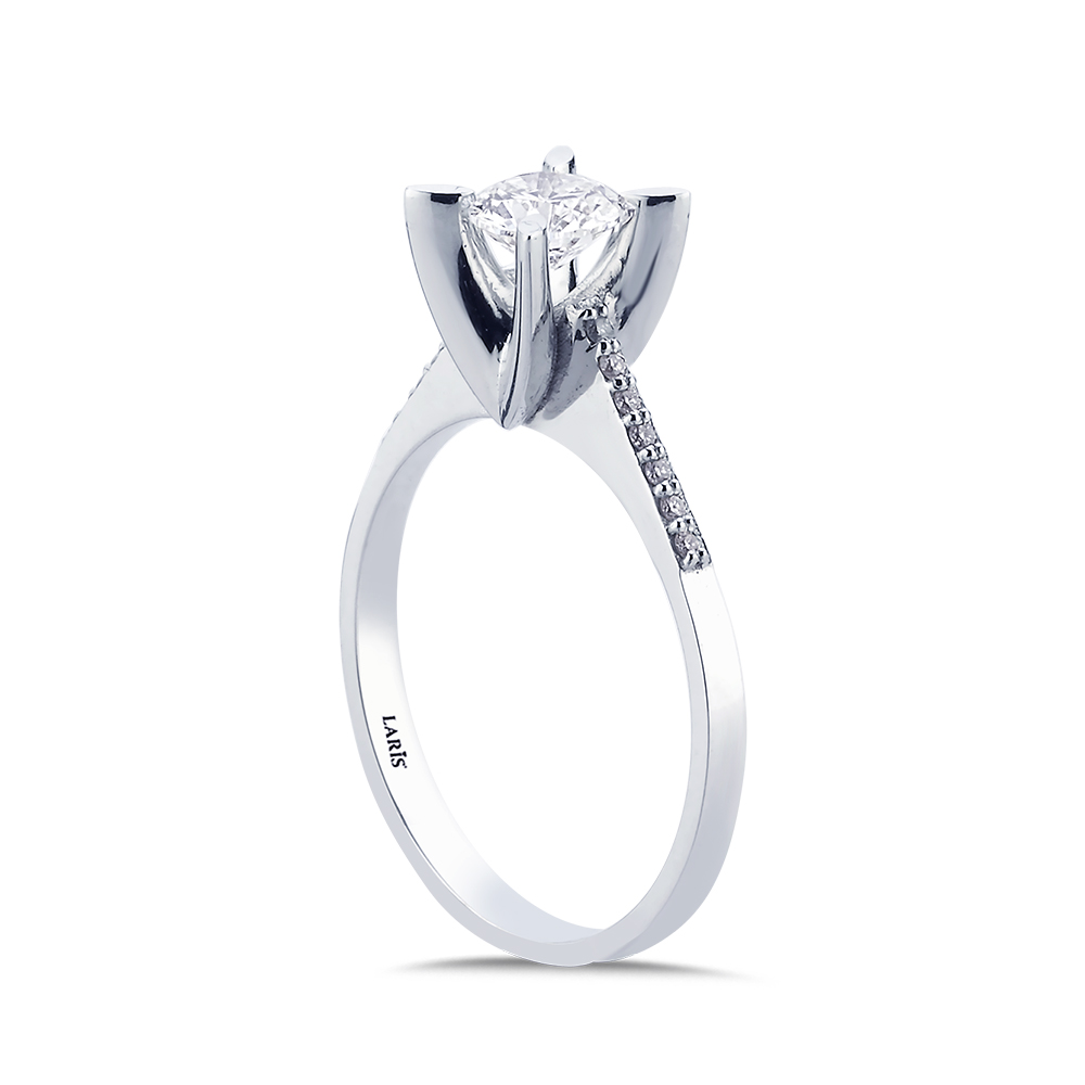 Tektaş Yüzükler 0,56 Karat Kolları Taşlı Serene Pırlanta Yüzük