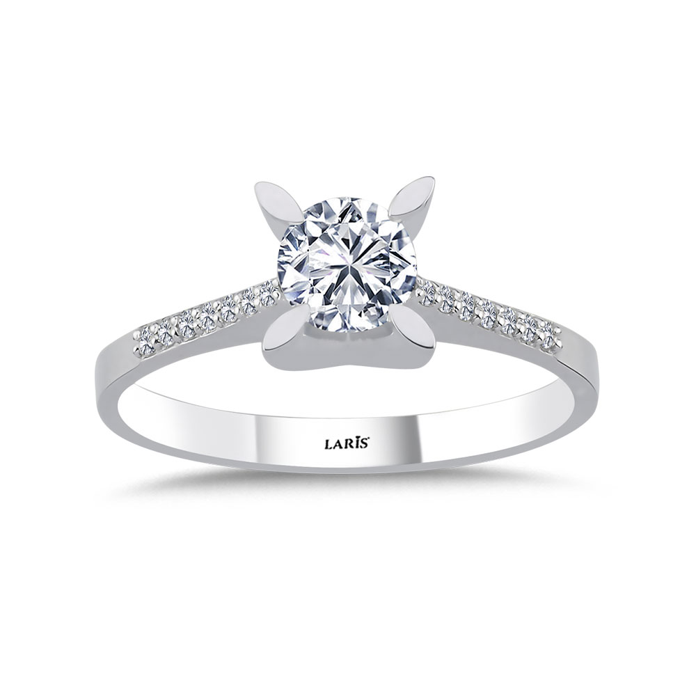 Tektaş Yüzükler 0,56 Karat Kolları Taşlı Serene Pırlanta Yüzük