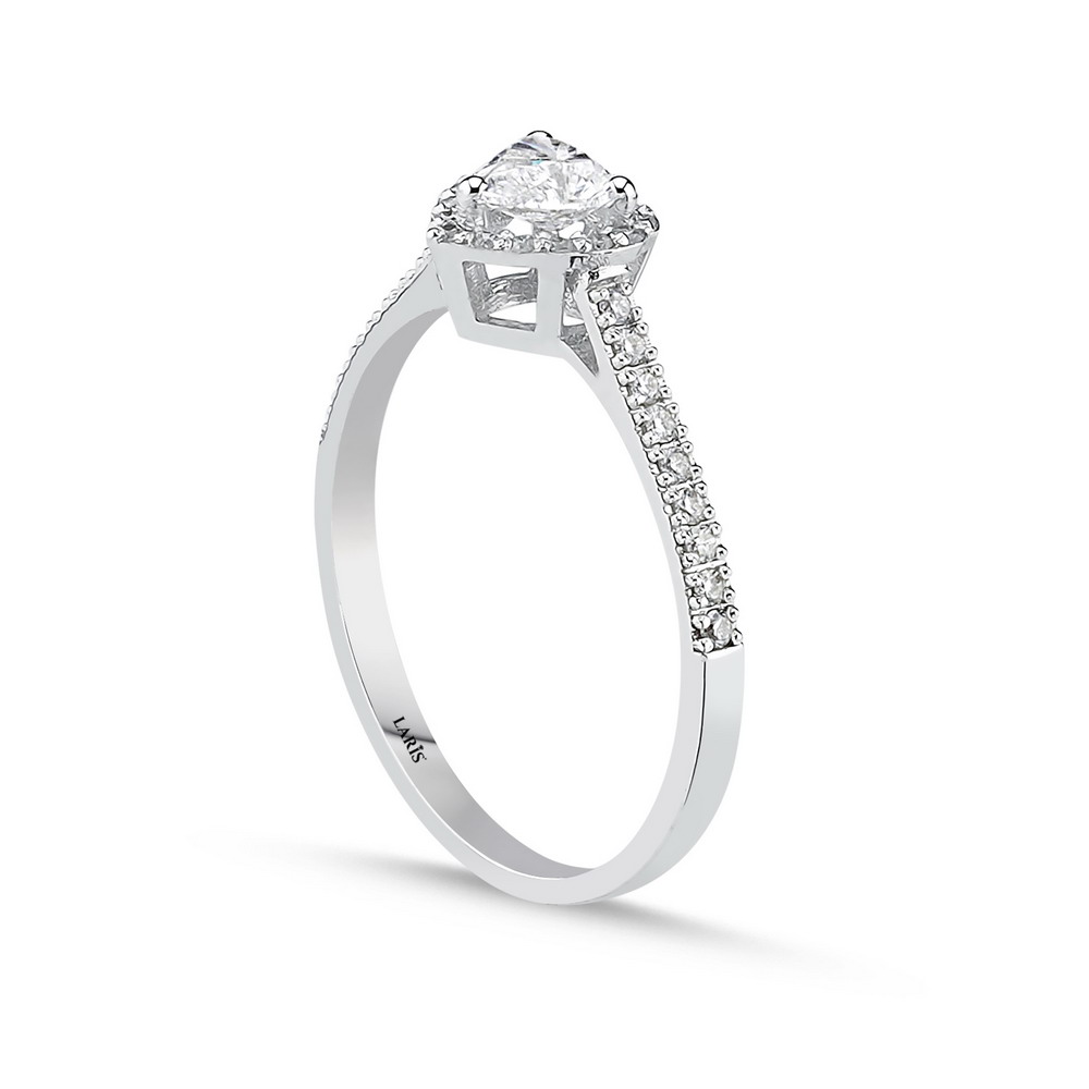 Özel Tasarım Yüzükler 0,45 Karat Pırlanta Kalp Kesim Özel Tasarım Fantezi Tektaş Yüzük