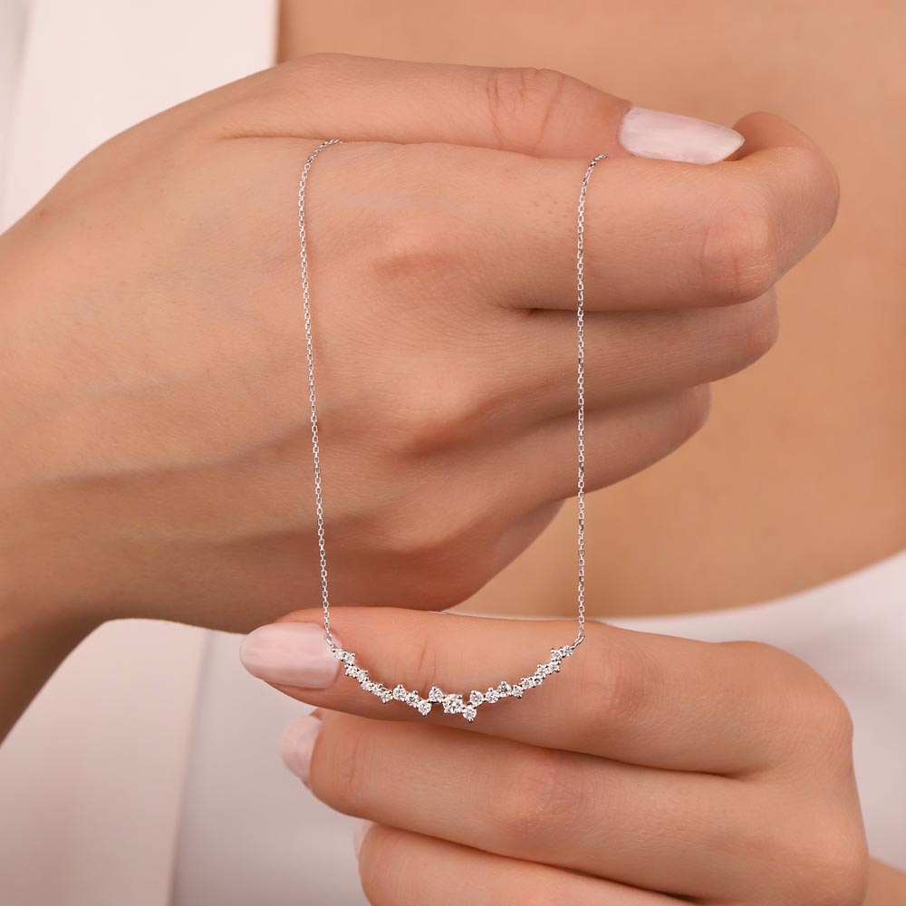 Özel Tasarım Kolyeler 0,39 Karat Pırlanta Özel Tasarım Fantezi Kolye