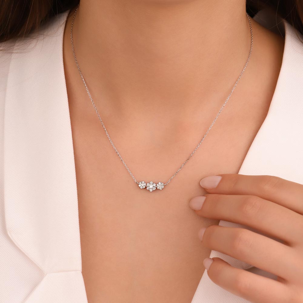 0,43 Karat Pırlanta Tria Coronet Kolye