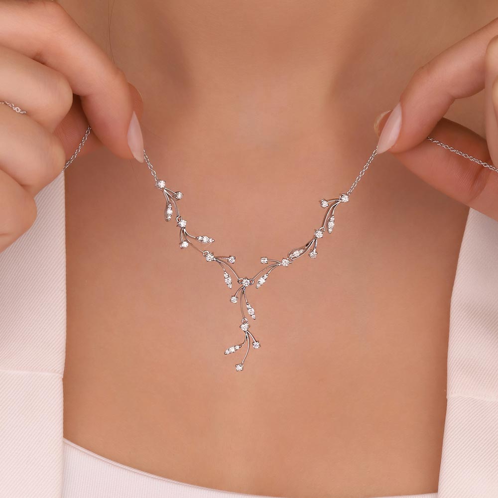 1,03 Karat Pırlanta Özel Tasarım Fantezi Çalı Kolye