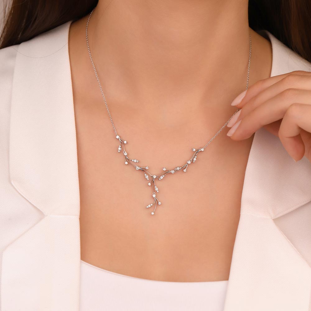 1,03 Karat Pırlanta Özel Tasarım Fantezi Çalı Kolye