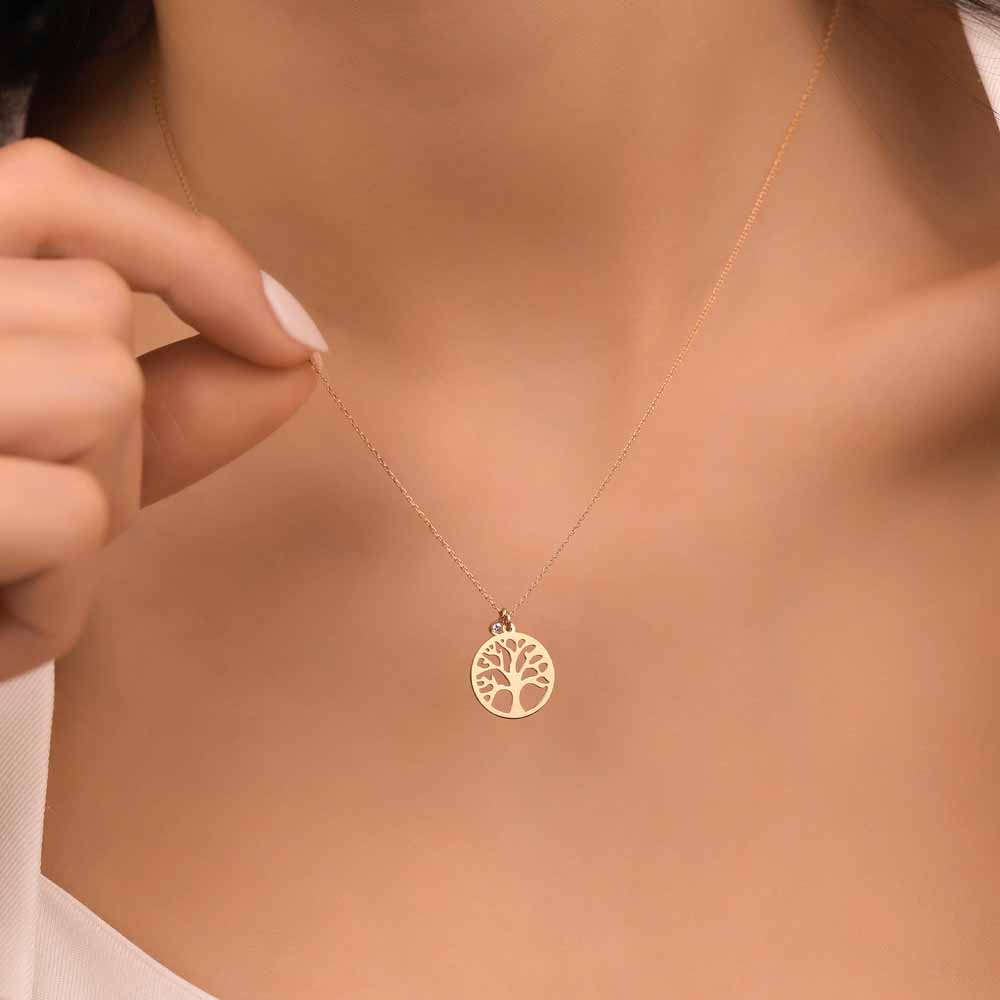 Pırlanta Hayat Ağacı Hediyelik Kolye