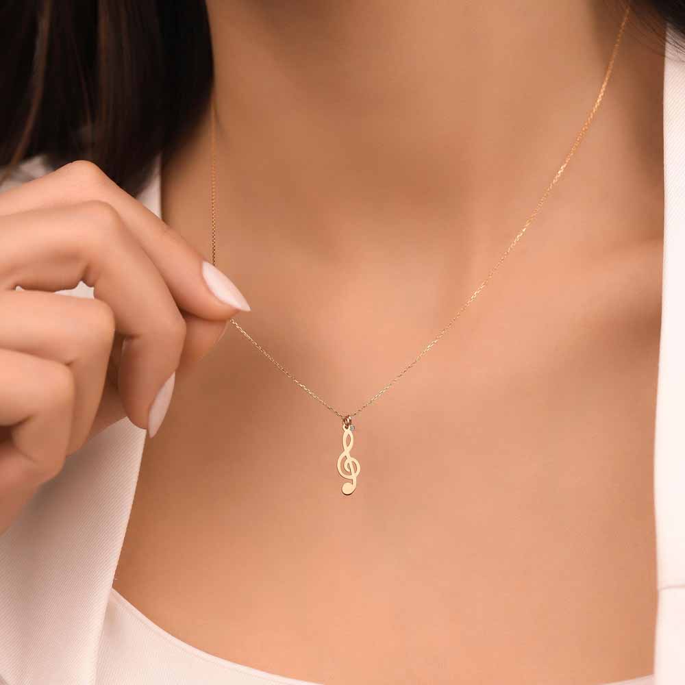 Pırlanta Sol Anahtarı Hediyelik Kolye