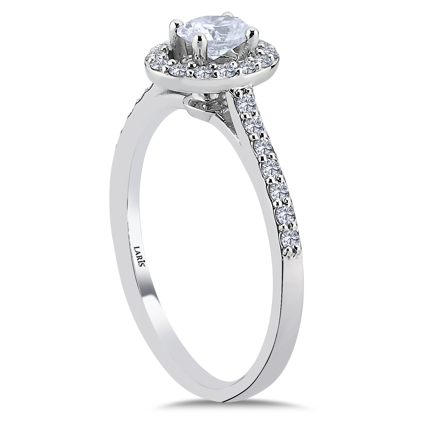 Özel Tasarım Yüzükler 0,64 Karat Pırlanta Özel Tasarım Oval Halo Tektaş Yüzük