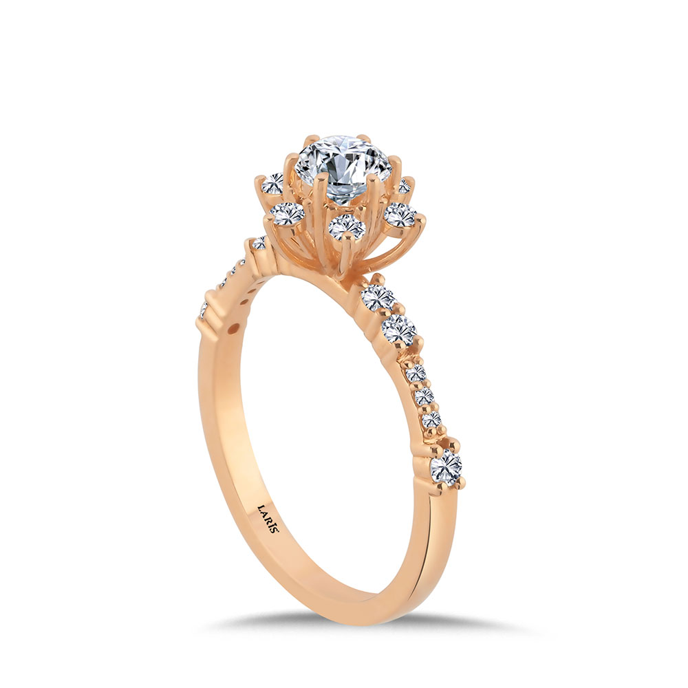 Vintage Yüzükler 0,80 Karat Pırlanta Oval Lotus Vintage Yüzük