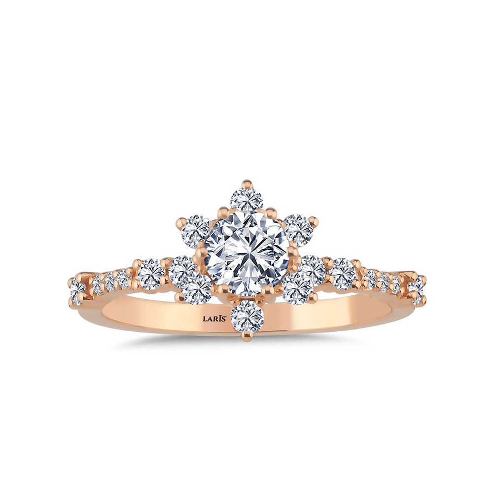 Vintage Yüzükler 0,80 Karat Pırlanta Oval Lotus Vintage Yüzük