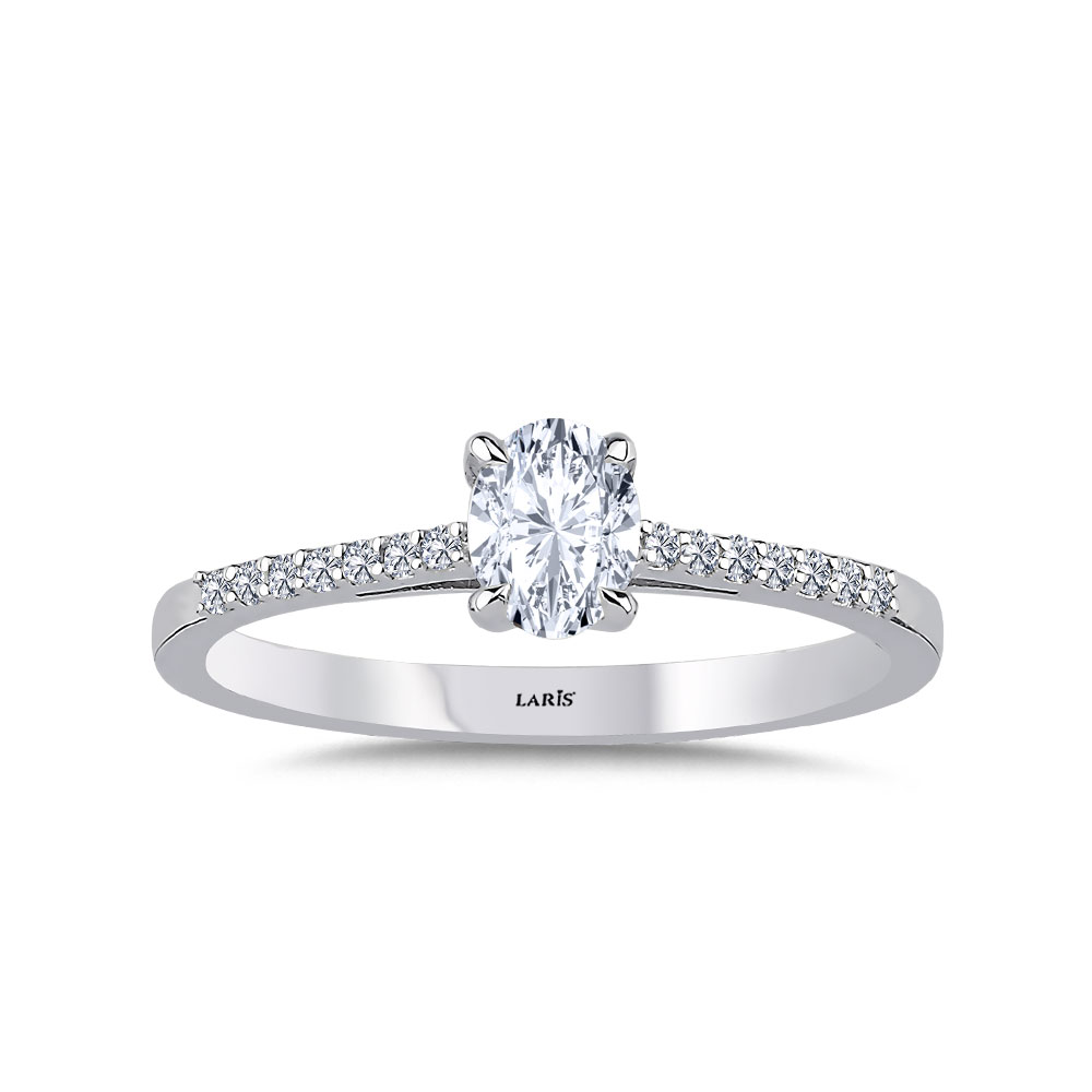 Tektaş Yüzükler 0,50 Karat Pırlanta Oval Kesim Tektas Yüzük