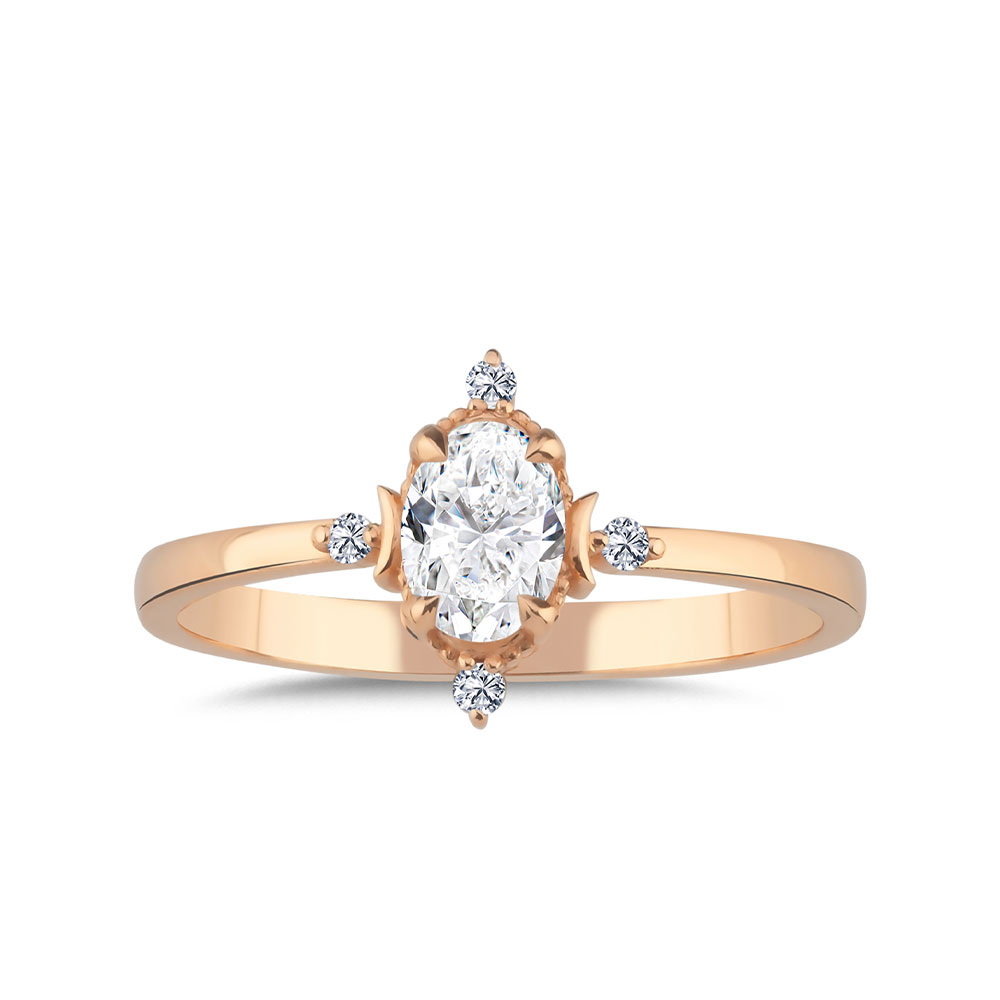 0,43 Karat Pırlanta Oval Vintage Yüzük