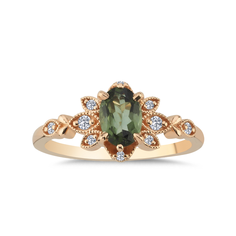 Renkli Taşlı Yüzükler 0,80 Karat Pırlanta Yüzük