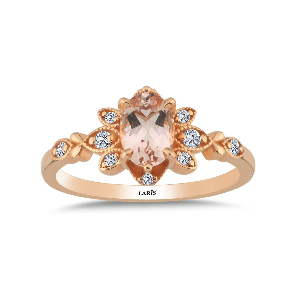 Vintage Yüzükler 0,78 Karat Pırlanta Ve Morganite Yüzük