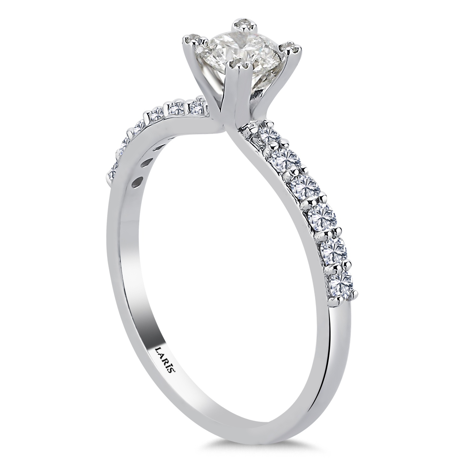 Tektaş Yüzükler 0,69 Karat Pırlanta Kol ve Tırnakları Taşlı Grace Tektaş Yüzük