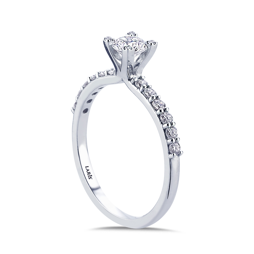 Tektaş Yüzükler 0,69 Karat Pırlanta Kol ve Tırnakları Taşlı Grace Tektaş Yüzük