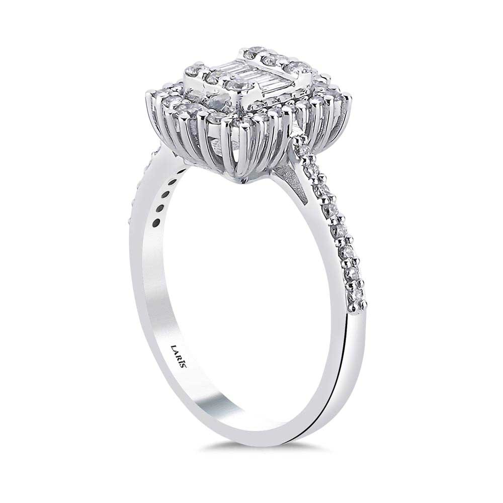 0,59 Karat Pırlanta Taşlı Baget Yüzük