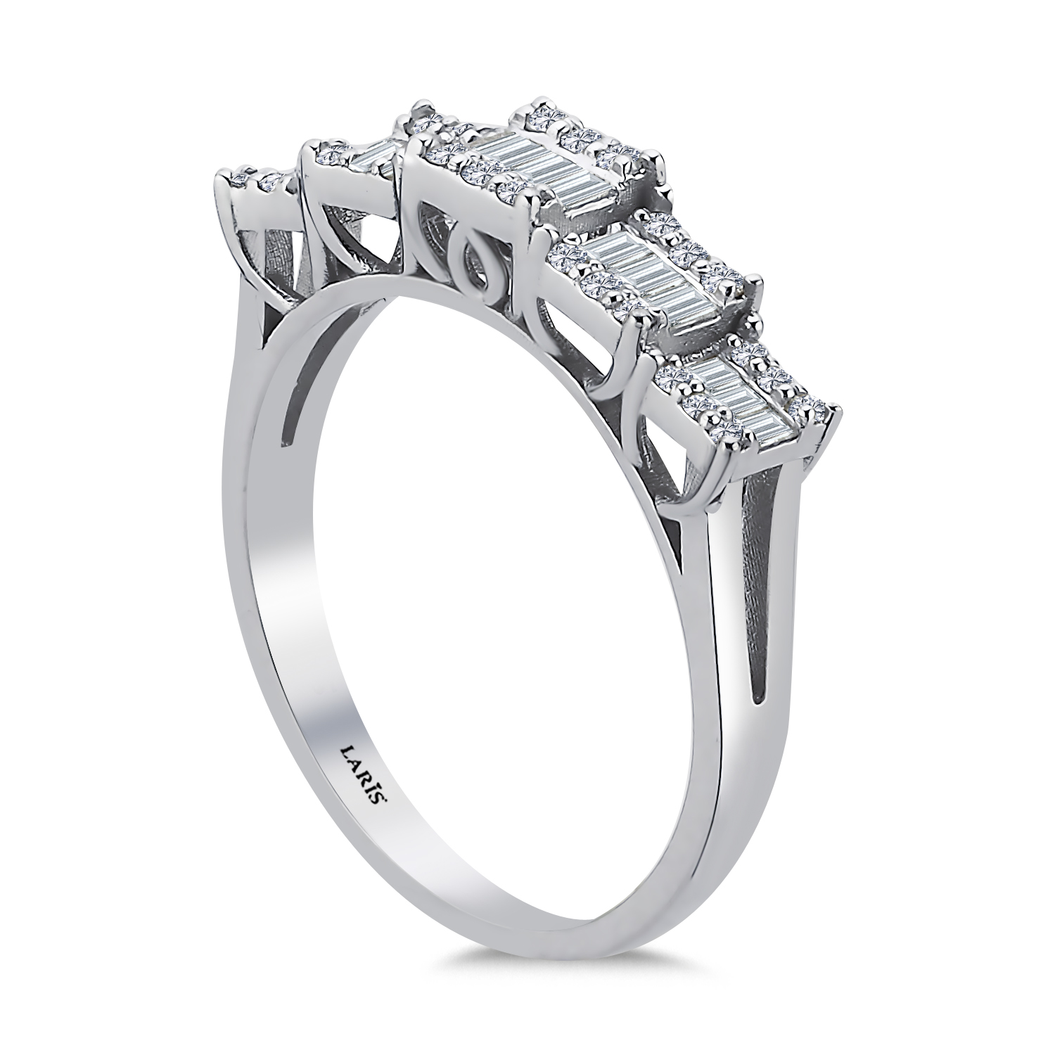 Baget Yüzükler 0,45 Karat Pırlanta Beştaş Eternel Baget Yüzük