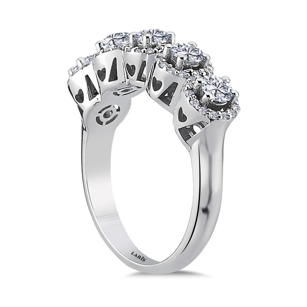 Beştaş Yüzükler 0,85 ct. Pırlanta Beştaş Halo Yüzük