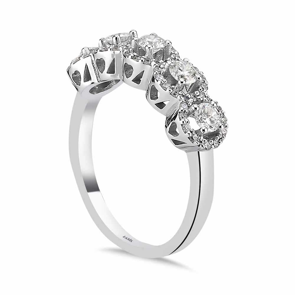 Beştaş Yüzükler 0,73 Karat Pırlanta Özel Tasarım Halo Beştaş Yüzük