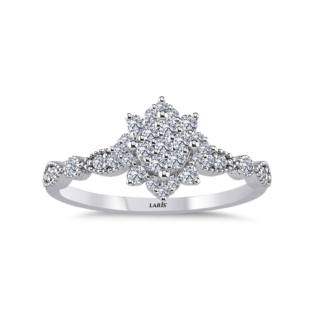0,34 Karat Pırlanta Lotus Coronet Yüzük