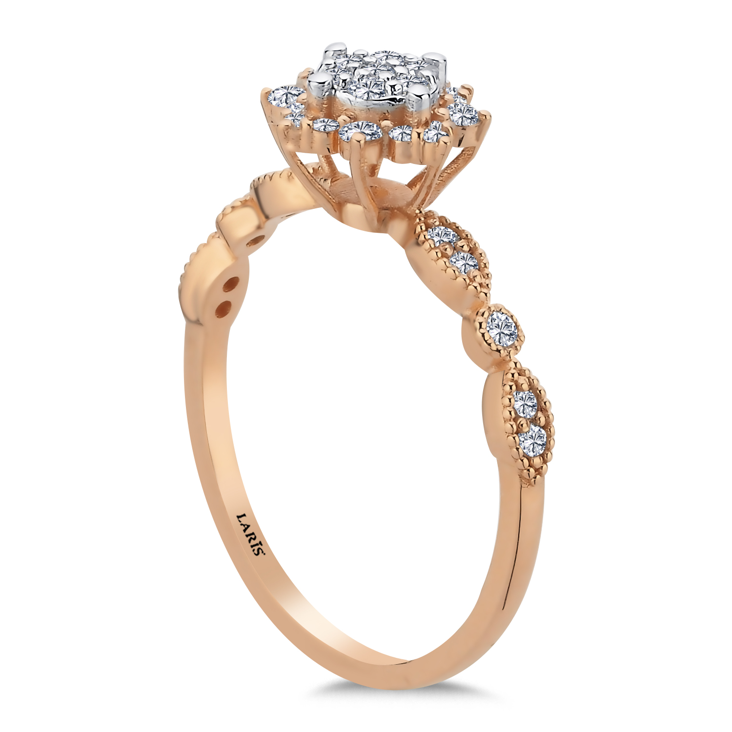 coronet yüzükler 0,30 Karat Pırlanta Vintage Coronet Yüzük