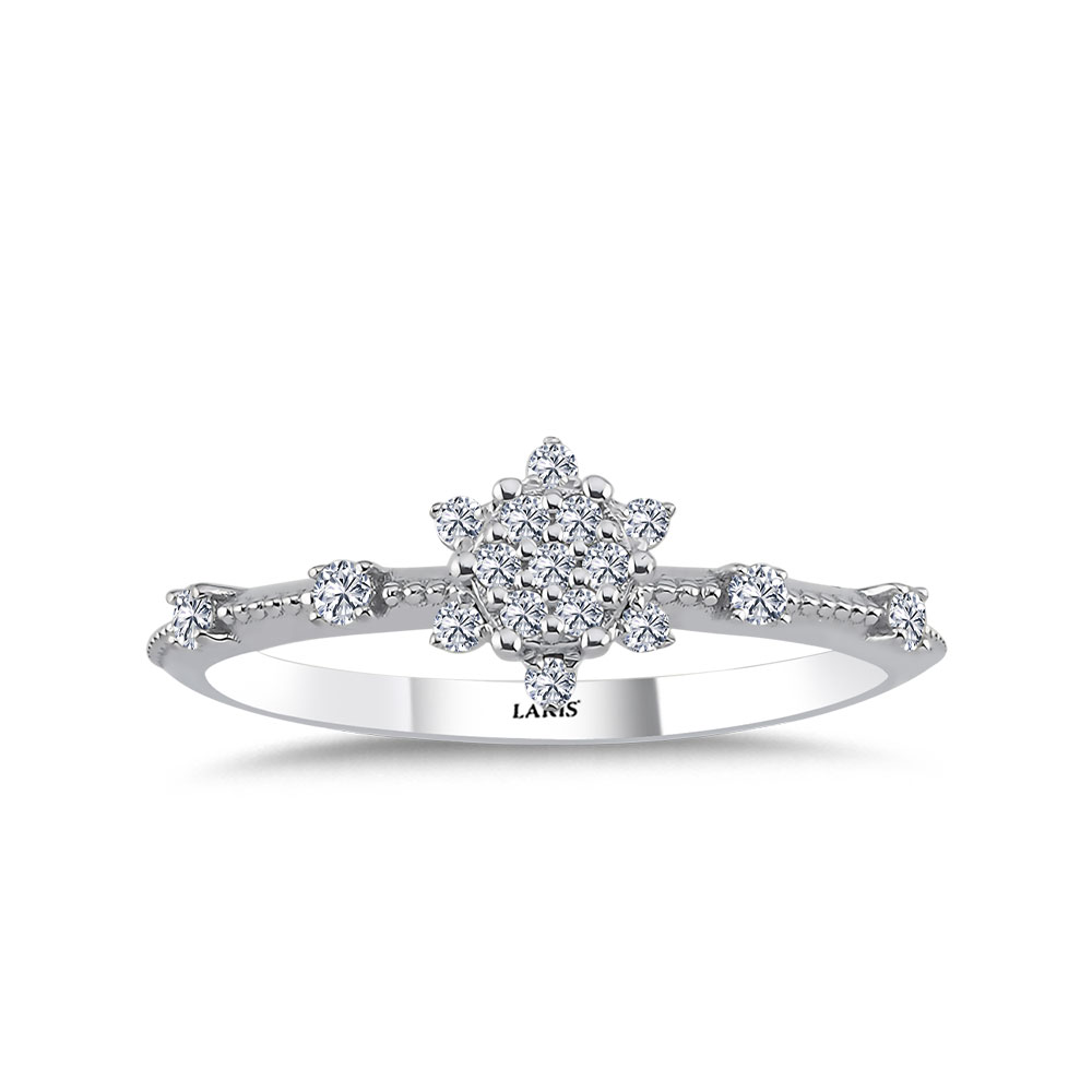 0,16 Karat Pırlanta Coronet Lotus Yüzük