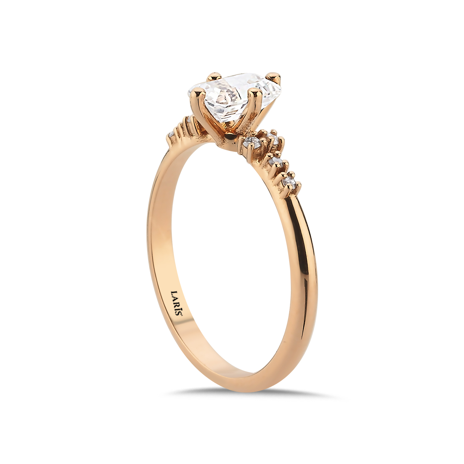 Vintage Yüzükler 0,64 Karat Beyaz Topaz ve 0,07 Karat Pırlanta Vintage Yüzük