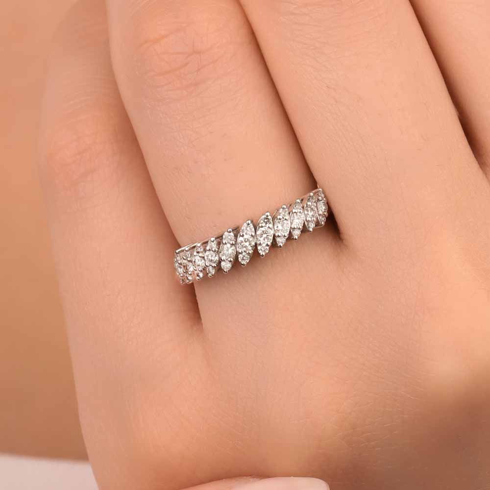 Tamtur / Yarımtur Yüzükler 0,40 Karat Pırlanta Özel Tasarım Alyans Yüzük