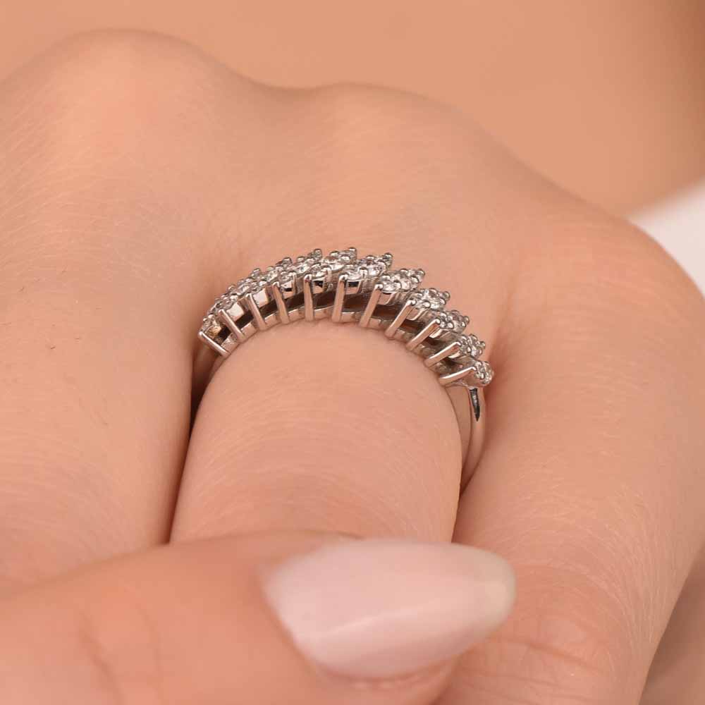 Tamtur / Yarımtur Yüzükler 0,40 Karat Pırlanta Özel Tasarım Alyans Yüzük