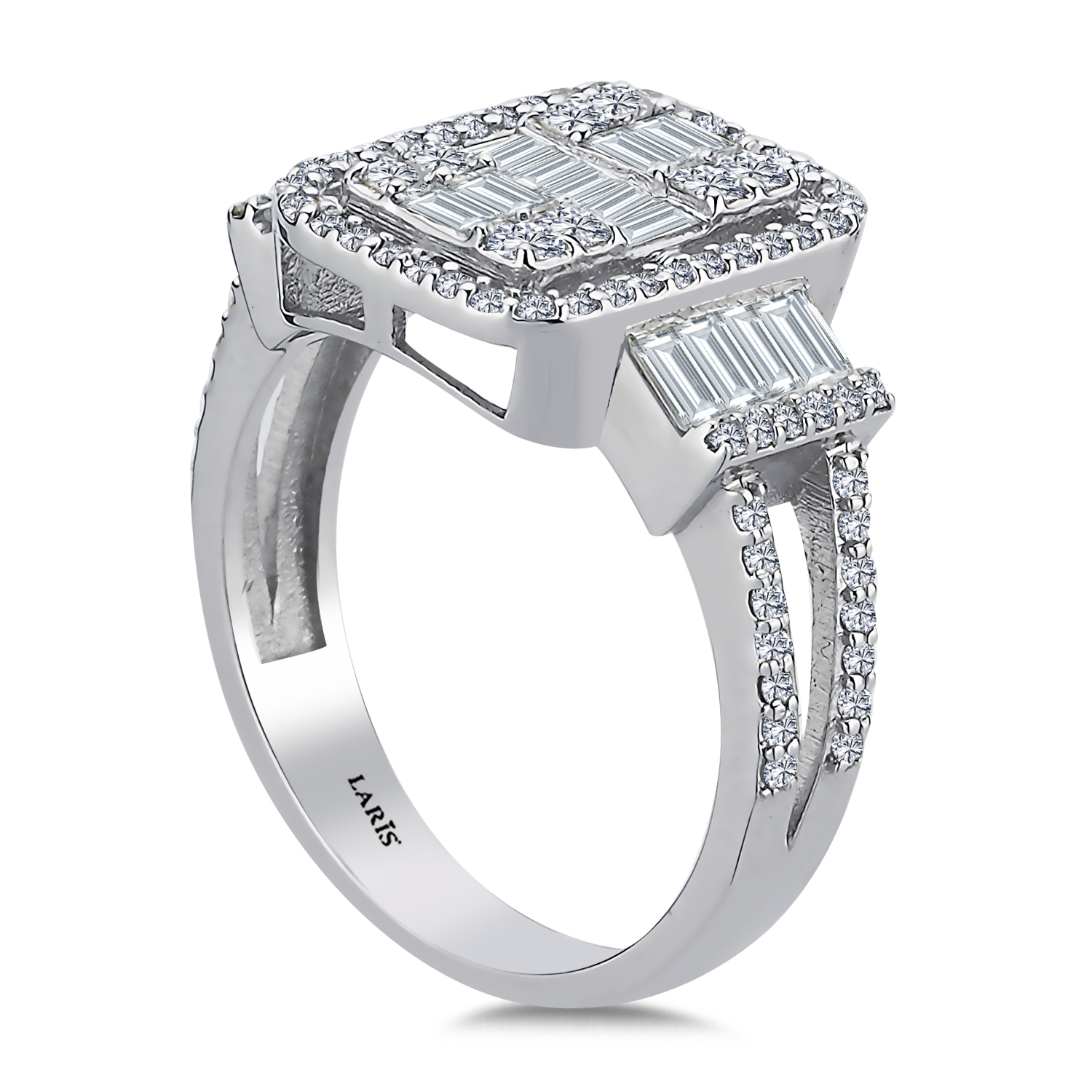 1,33 Karat Pırlanta Özel Tasarım Mega Baget Yüzük