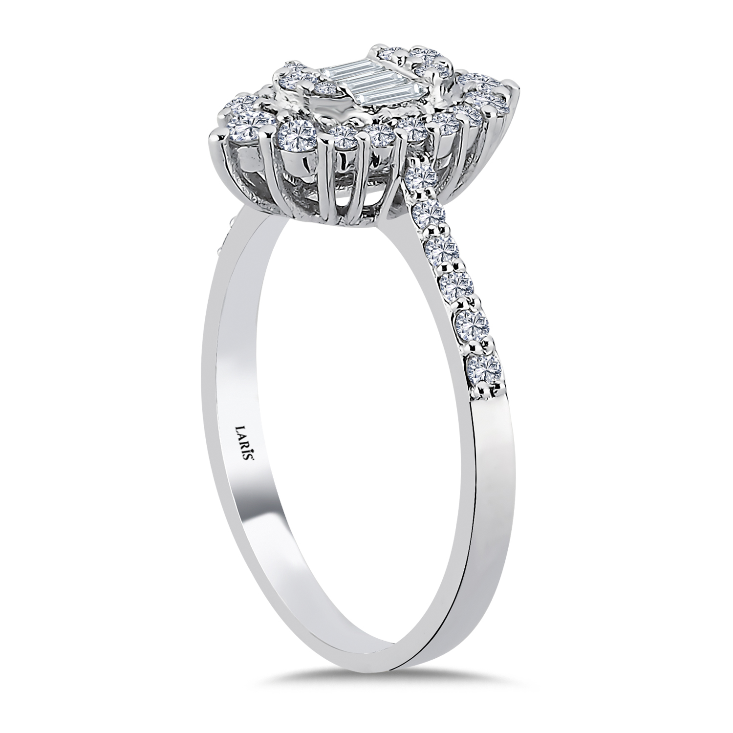 0.59 Karat Pırlanta Özel Tasarım Baget Yüzük