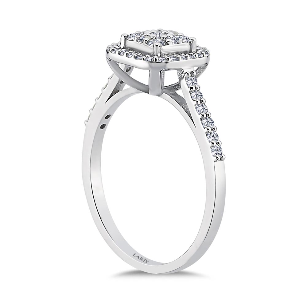 0,56 Karat Pırlanta Kare Coronet Yüzük