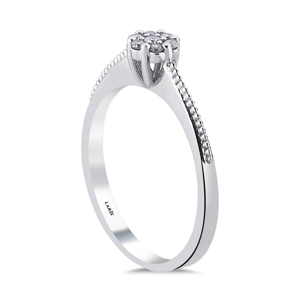 0,23 Karat Pırlanta Kolları Güverseli Coronet Yüzük