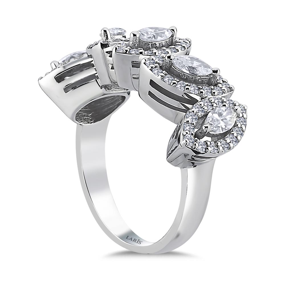 Beştaş Yüzükler 1.39 Karat Pırlanta Özel Tasarım Markiz Kesim Beştaş Yüzük