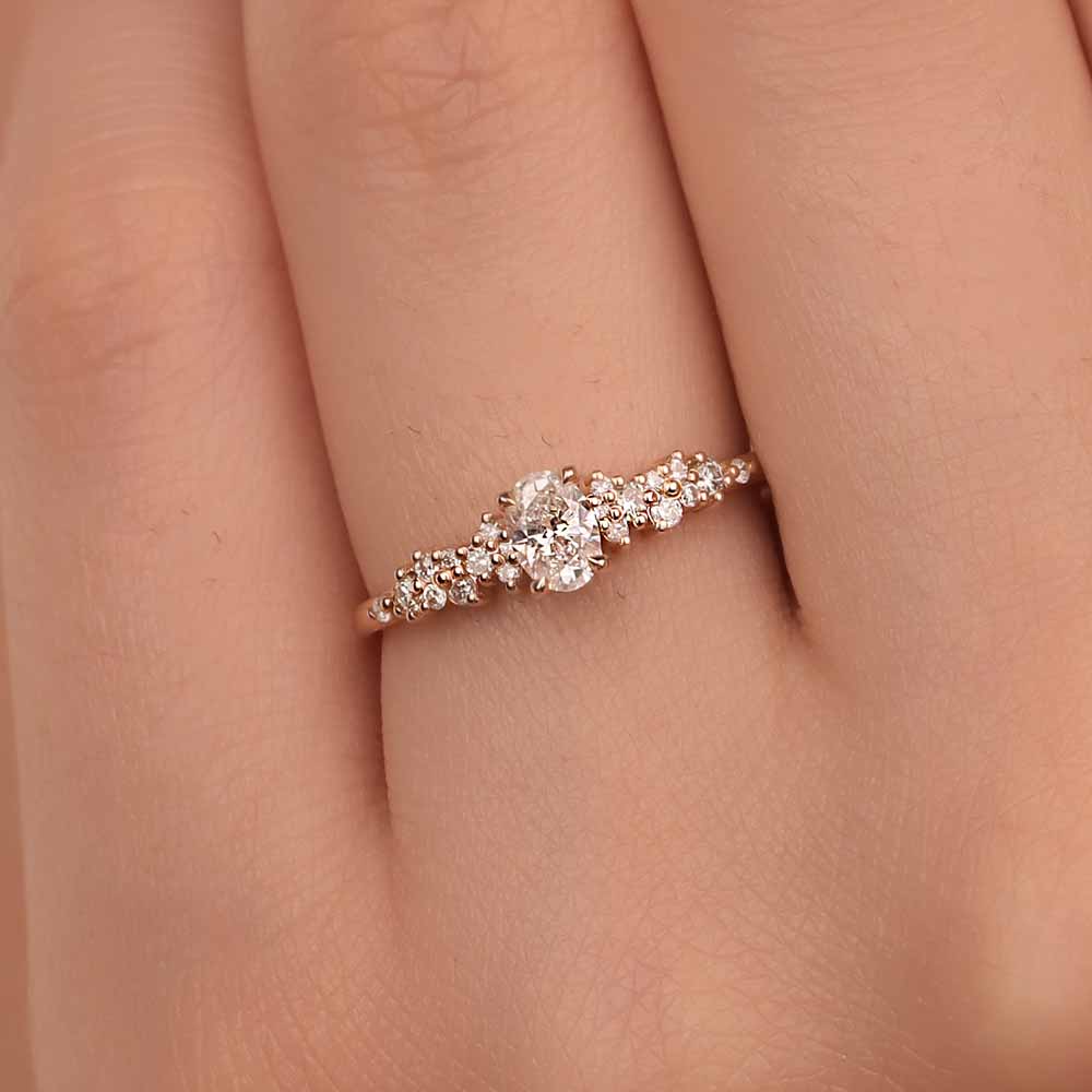 Vintage Yüzükler 0,45 Karat Pırlanta Oval Vintage Yüzük