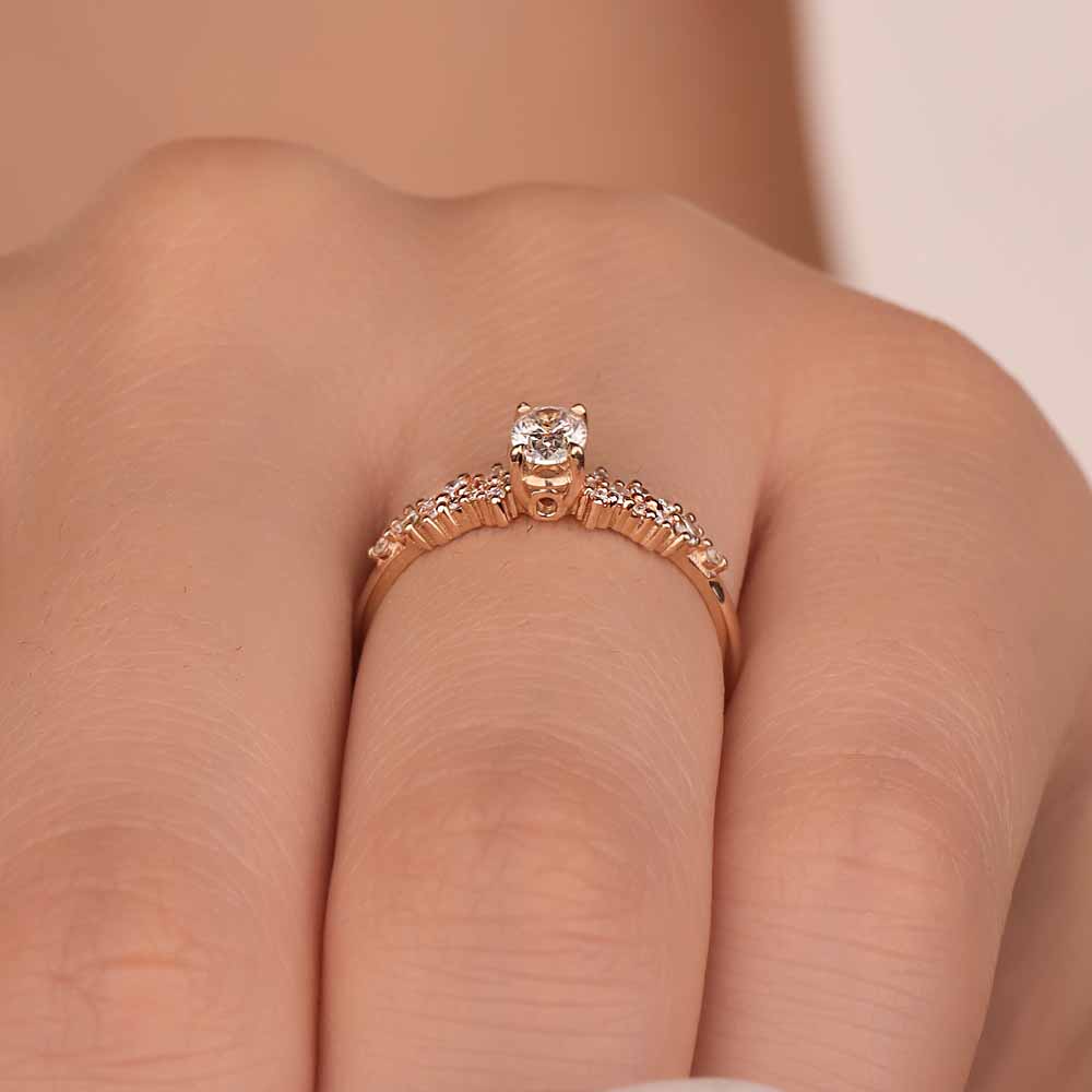 Vintage Yüzükler 0,45 Karat Pırlanta Oval Vintage Yüzük