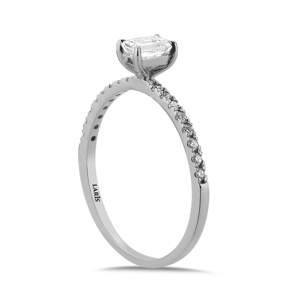 Özel Tasarım Yüzükler 0,40 Karat Pırlanta Emerald Tektaş Yüzük