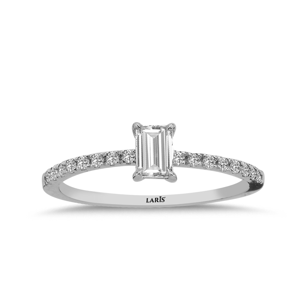 Özel Tasarım Yüzükler 0,40 Karat Pırlanta Emerald Tektaş Yüzük